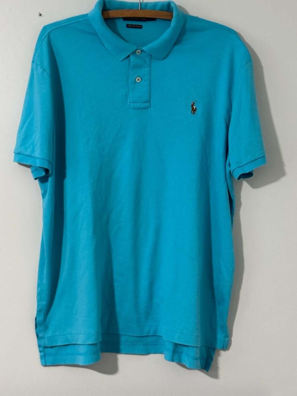 Polo Ralph Lauren Men Custom Fit Polo Shirt SZ XL Soft/Stretchy Blue Label